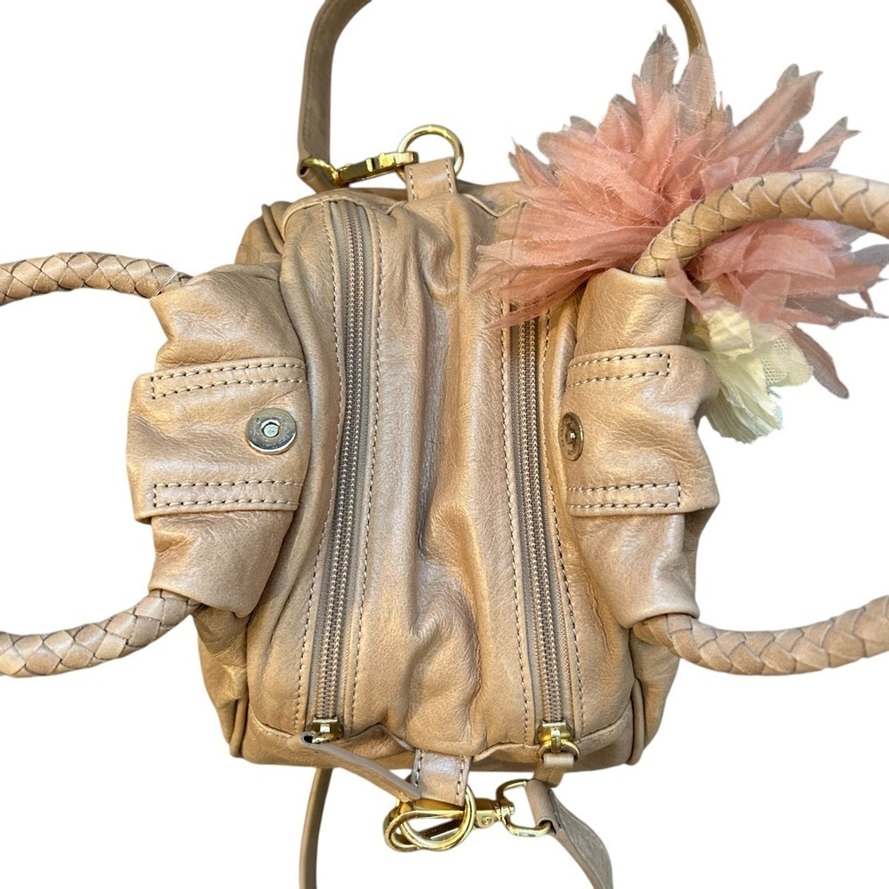 NWT Talbots Genuine Leather Handbag/Crossbody w/Silk Flowers - Picture 8 of 16